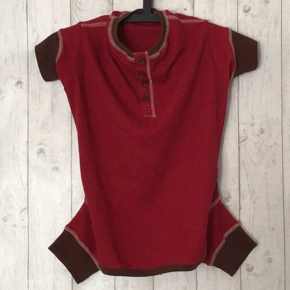 GUC Red And Brown Waffleweave Dog PJs - Picture 1 of 5